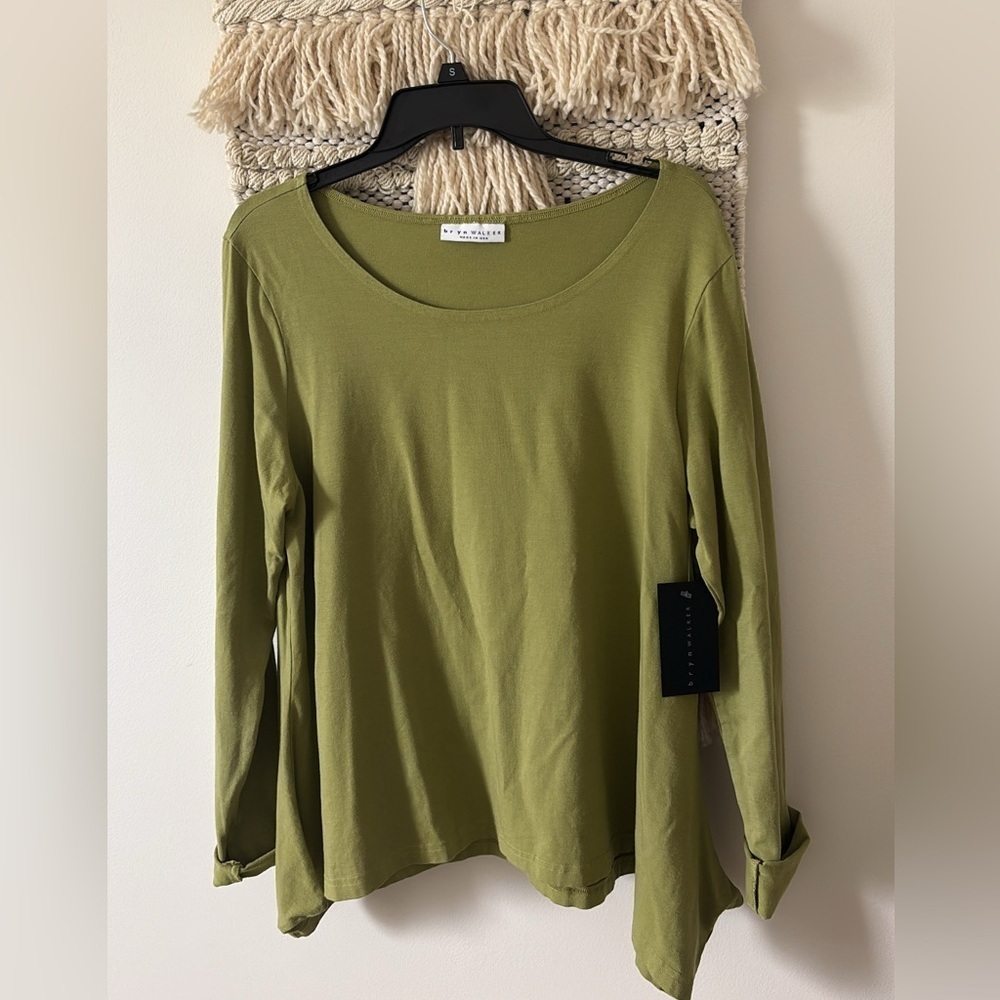 NWT Bryn Walker Cindi Relaxed Long Sleeve Top Bamboo Organic Cotton Large